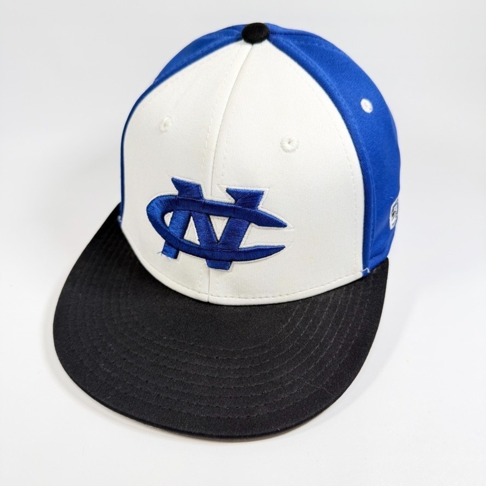 The Game Pro Baseball Academy Hat Fitted Size Small Blue White Black Flat Brim C